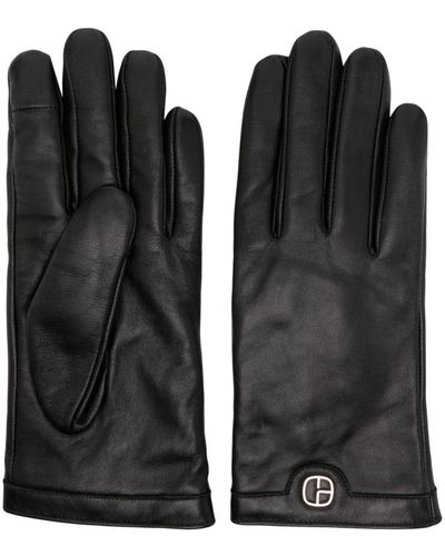 Claudie Pierlot Logo-plaque Leather Gloves - Black