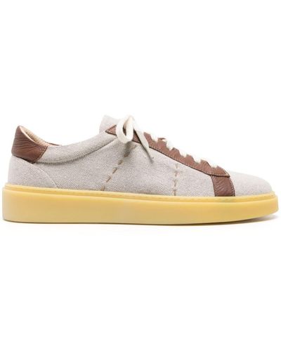 Eleventy Paneled Canvas Sneakers - Natural