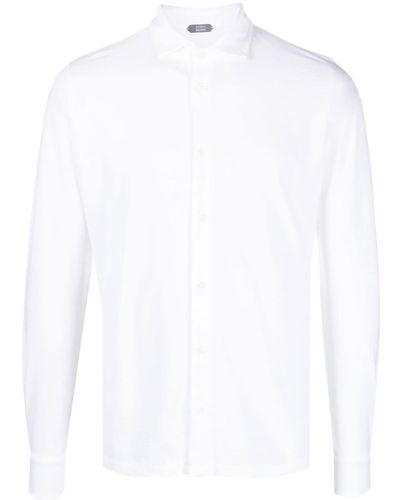 Zanone Camisa con cierre de botones - Blanco