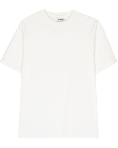 Autry Logo-appliqué Cotton T-shirt - White