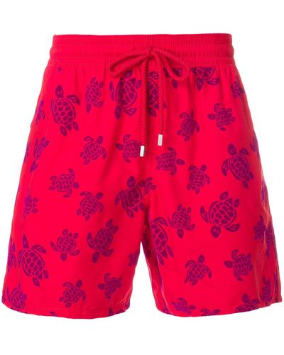 Vilebrequin Turtle Print Swim Shorts - Red
