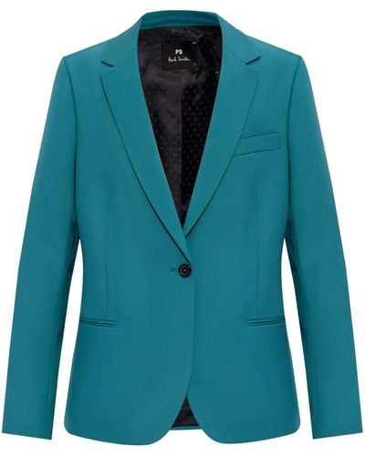 PS by Paul Smith Single-breasted Wool Blazer - Blue