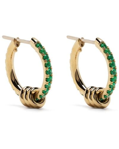Spinelli Kilcollin 18k Yellow Gold Ara Emerald Hoop Earrings - Metallic