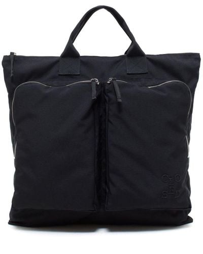 Closed Zip-away Top-handle Tote Bag - Black