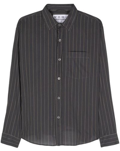 mfpen Executive Striped Cotton Shirt - Zwart