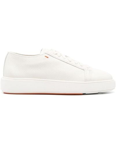 Santoni Low-top Leather Sneakers - White