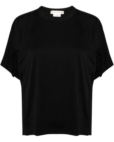 Comme des Garçons Gathered-detail Crew-neck T-shirt - Black