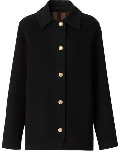 Burberry Veste en laine à simple boutonnage - Noir