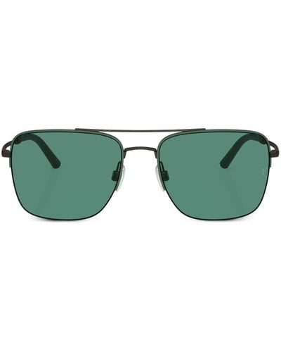 Oliver Peoples R-2 Sonnenbrille mit eckigem Gestell - Grün