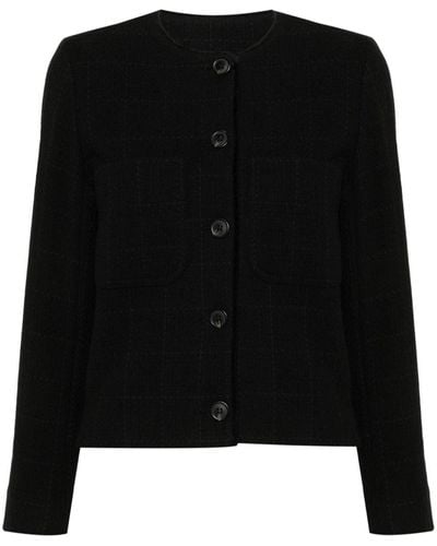 A.P.C. Collarless tweed jacket - Schwarz