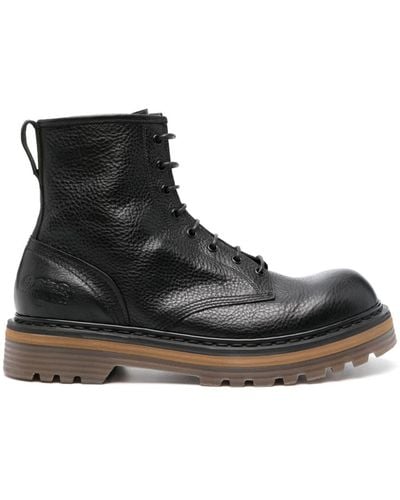 Premiata Leather Combat Boots - Black
