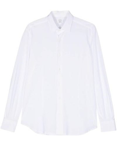 Mazzarelli Tonal Stitching Cotton Shirt - White