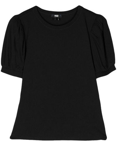 PAIGE T-shirt Met Pofmouwen - Zwart