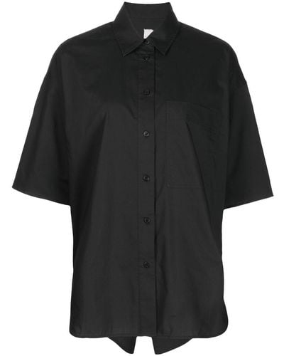 Lee Mathews Short-sleeved Cotton Shirt - Black