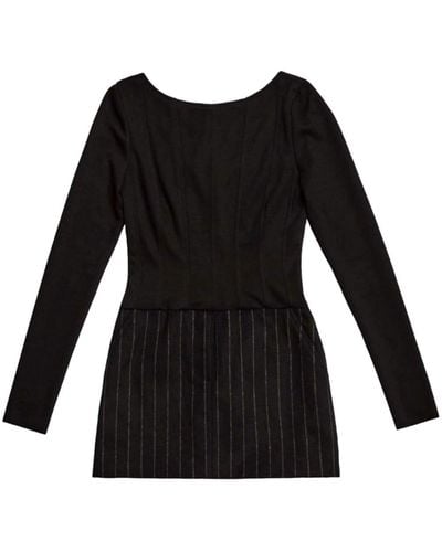 Jason Wu Striped-pattern Minidress - Black