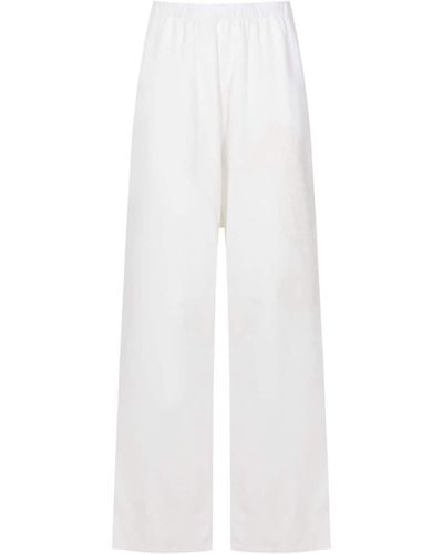 Amir Slama Elasticated-waistband Straight-leg Trousers - White