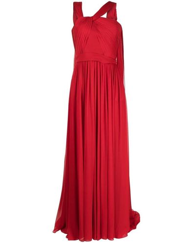 Elie Saab Gedrapeerde Avondjurk - Rood