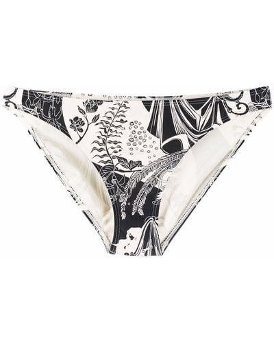 Tory Burch Bragas de bikini slip-on con motivo botánico - Blanco