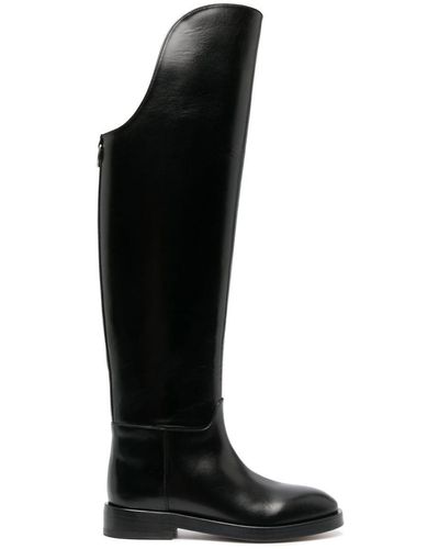 DURAZZI MILANO Polished-leather Riding Boots - Black
