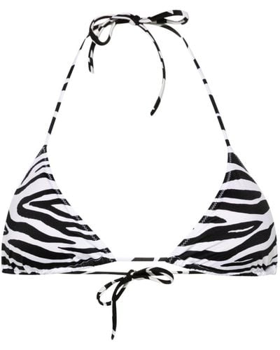 Mc2 Saint Barth Leah Zebra-print Bikini Top - White