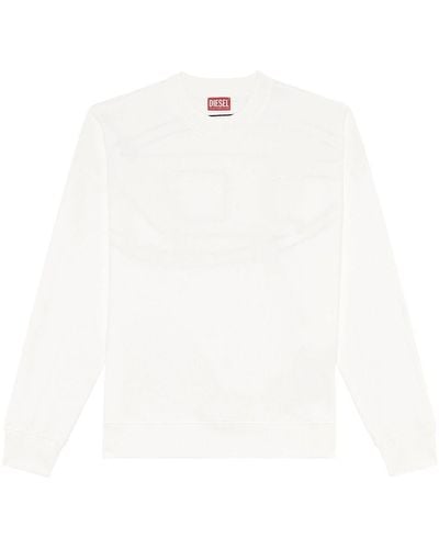 DIESEL S-Rob-Megoval-D Sweatshirt aus Baumwolle - Weiß