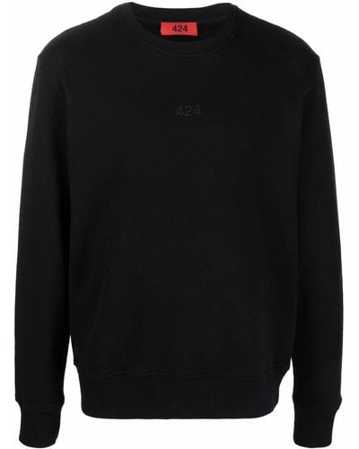 424 Logo-embroidered Cotton Sweatshirt - Black