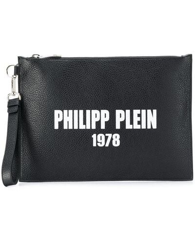 Philipp Plein テクスチャード クラッチバッグ - ブラック