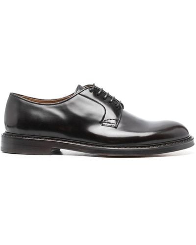 Doucal's Round-toe Patent-leather Derby Shoes - Black