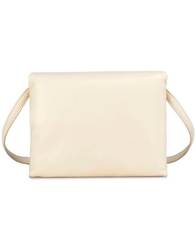 Marni Prisma Leather Clutch Bag - Natural