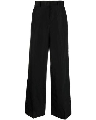 MSGM High-rise Wide-leg Trousers - Black