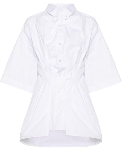 Maison Margiela Popeline-Hemd mit Knitteroptik - Weiß