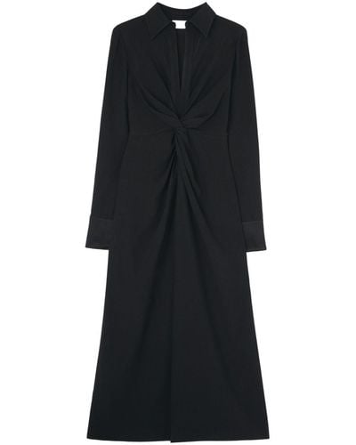 St. John Knot-waist Shirtdress - Black