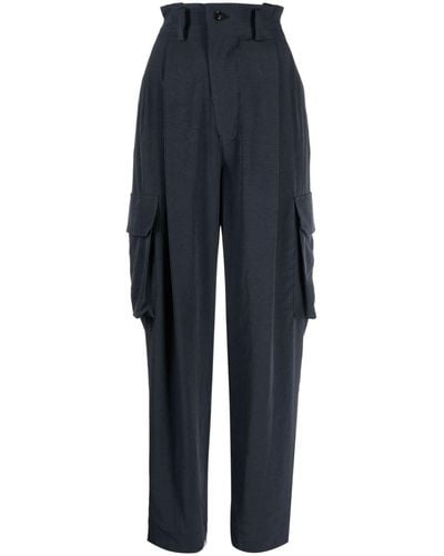 Y's Yohji Yamamoto Pantalones cargo drapeados - Azul