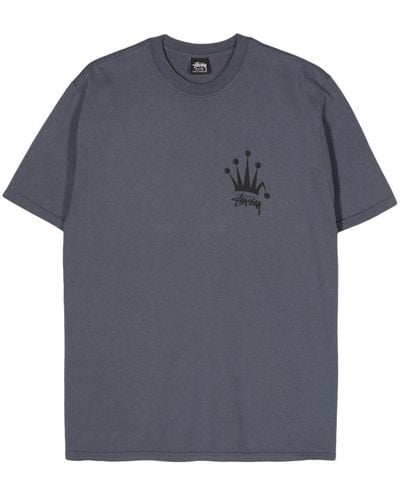 Stussy Regal Crown Cotton T-shirt - Blue