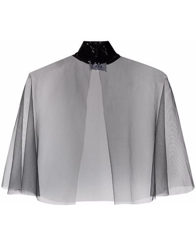 Atu Body Couture Sequin-embellished Sheer Top - Gray