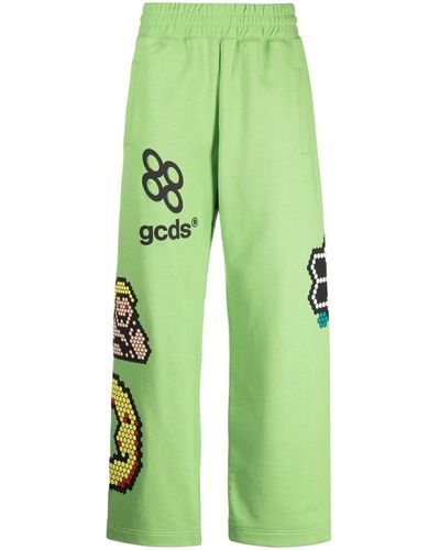 Gcds Pantaloni sportivi Plush con stampa - Verde