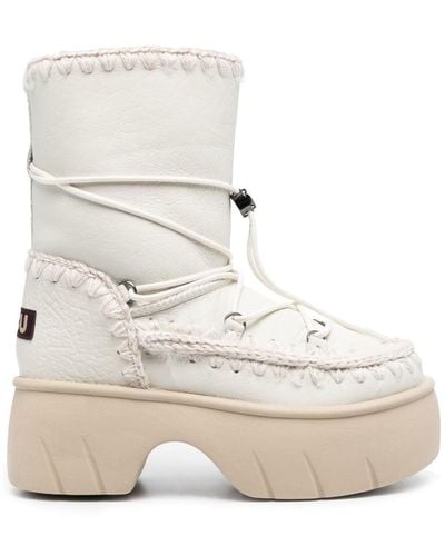 Mou 65mm Chunky Lace-up Boots - White