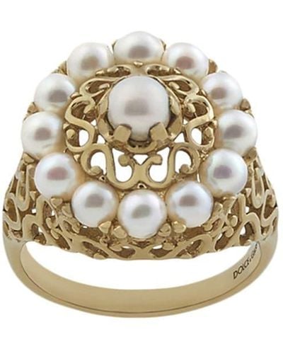 Dolce & Gabbana Anillo Romance con perlas en oro amarillo de 18kt - Metálico