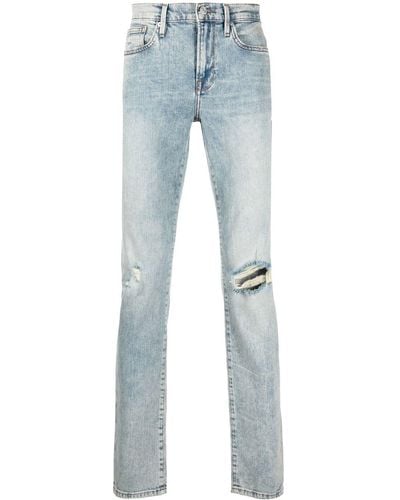 FRAME Distressed Slim-cut Jeans - Blue