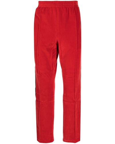 Needles Logo-embroidered Velour Track Trousers