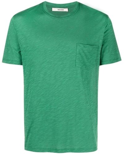 Zadig & Voltaire Mélange-effect Cotton T-shirt - Green