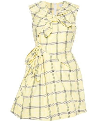 MSGM Check-pattern Sleeveless Dress - イエロー