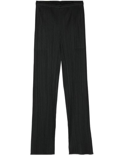 Pleats Please Issey Miyake Stright-leg pleated trousers - Noir