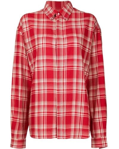 RTA Check-pattern Longsleeved Shirt - Red