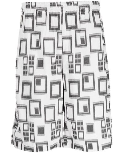Needles Geometric-print Bermuda Shorts - Gray