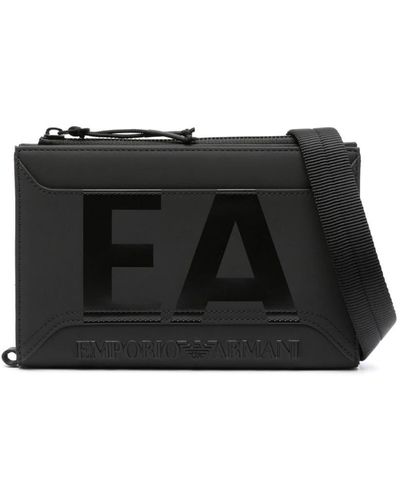 Emporio Armani Clutch Met Logoprint - Zwart