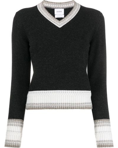 Barrie V-neck Cashmere-knit Top - Black
