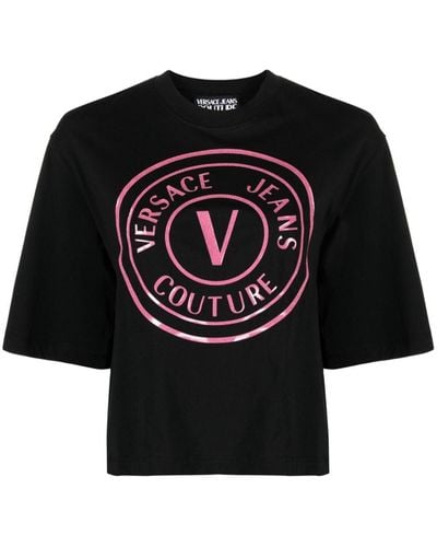 Versace T-Shirt mit Glitter - Schwarz