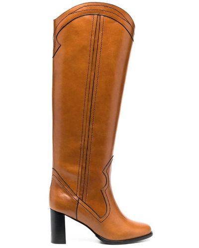 Dorothee Schumacher Contrast-stitching 85mm Knee-high Boots - Brown