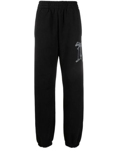 MISBHV Pantalon de jogging en coton biologique à logo imprimé - Noir